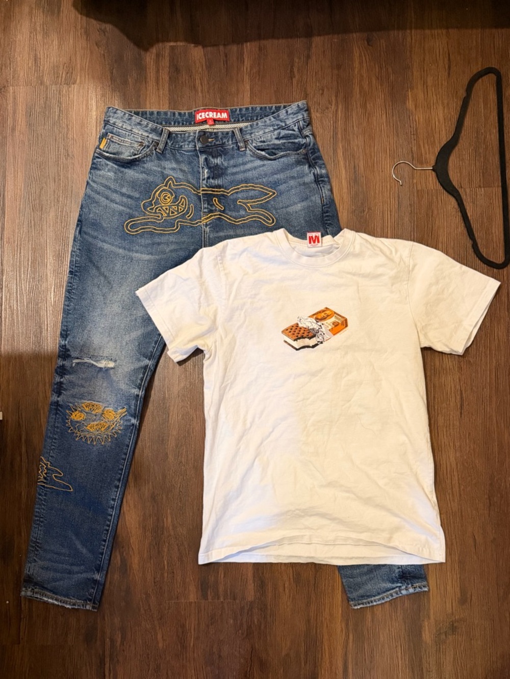 Icecream Men's Running Dog Jeans & Ice cream sandwich T